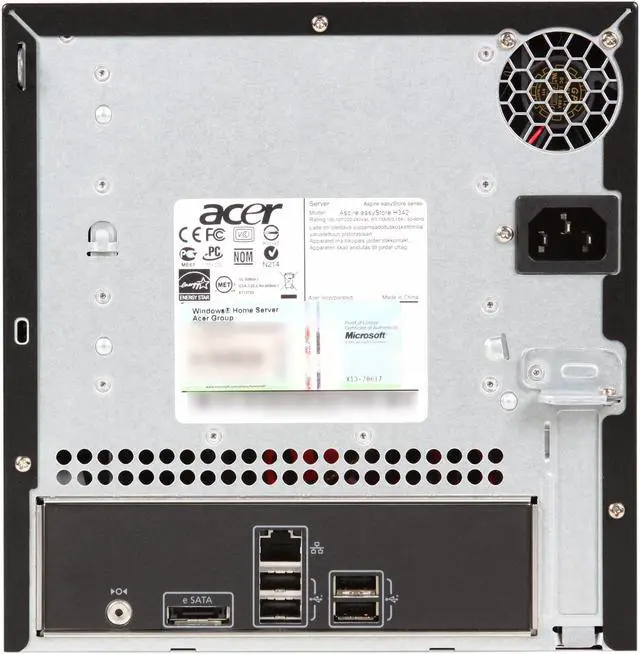 Alt view image 5 of 6 - acer Aspire Easystore Tower Server System Intel Atom D510 1.66GHz 2C/4T 2GB DDR2 2TB Windows Home Server AH342-U2T2H