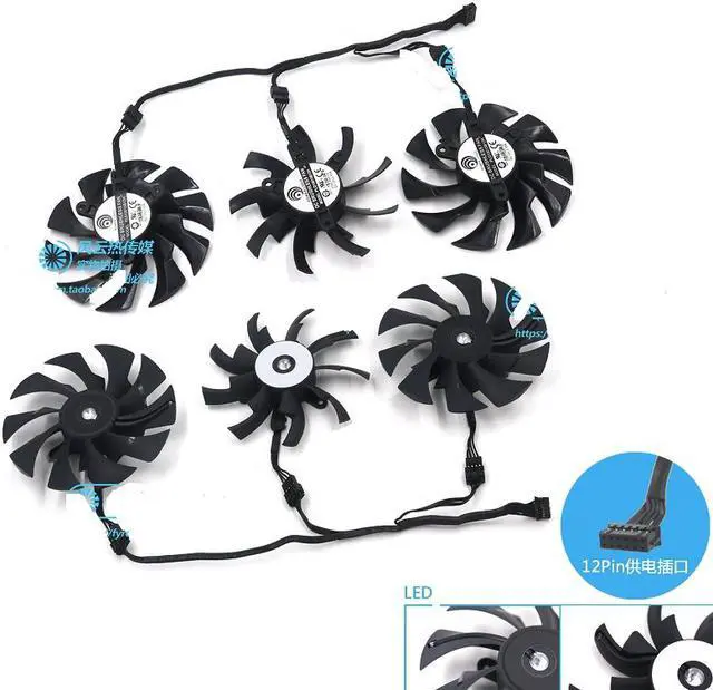 Alt view image 3 of 3 - PLD10015B12H DC12V graphics card fan for Gigabyte AORUS GeForce RTX 2060 SUPER RTX 2070 SUPER RTX 2080 SUPER RTX 2080Ti XTREME