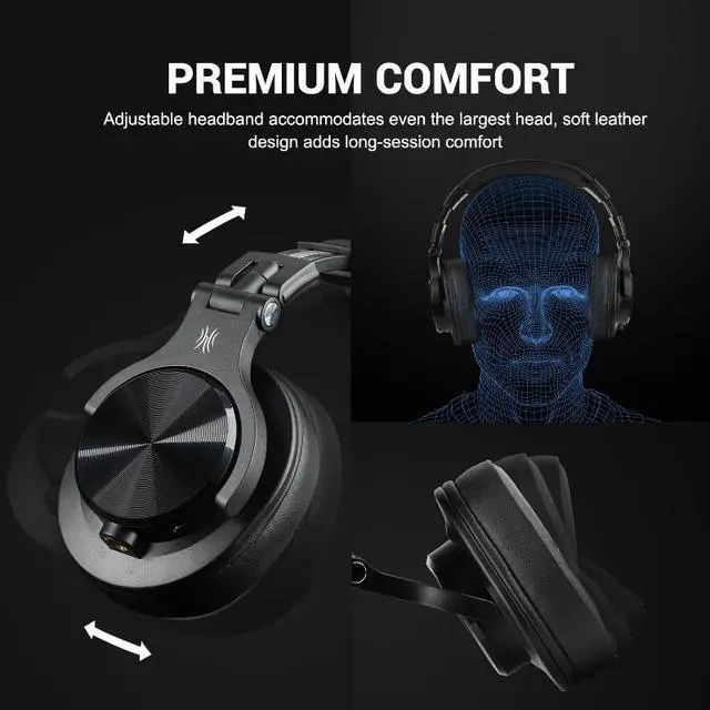 Alt view image 3 of 7 - Oneodio Fusion A70 Bluetooth Headphones Stereo Over Ear Wireless Headset Professional Recording Studio Monitor DJ Headphones