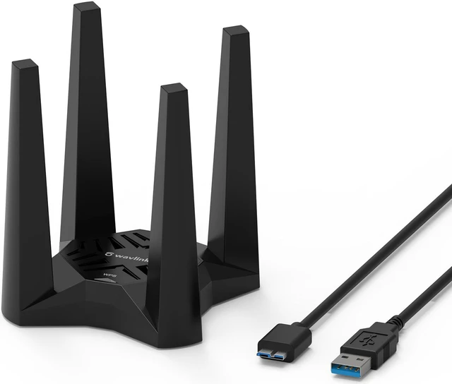 Main image of Wavlink AC1900 Wireless Dual Band USB3.0 Adapter for PC, 1900Mbps WiFi Adapter with 2.4G/600Mbps and 5G/1300Mbps, 4X 3dBi High Gain External Antennas, MU-MIMO. Magnetic Design Network Card for Desktop