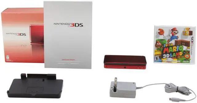 Alt view image 11 of 11 - Nintendo 3DS Flame Red with Super Mario 3D Land