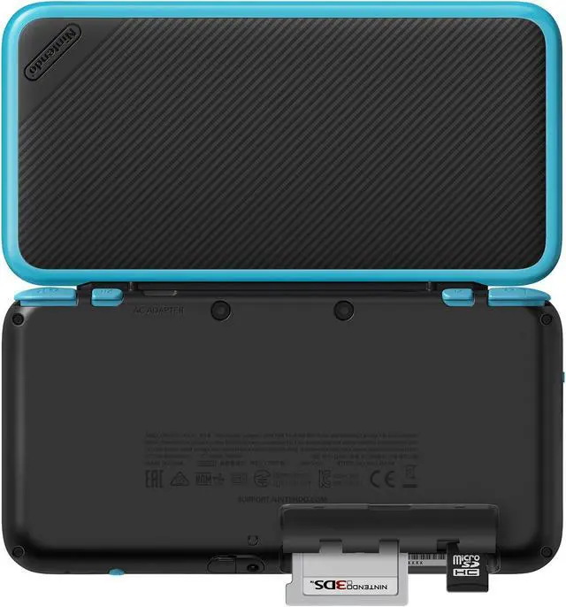 Alt view image 6 of 6 - New Nintendo 2DS XL - Black + Turquoise with Mario Kart 7 Pre-installed