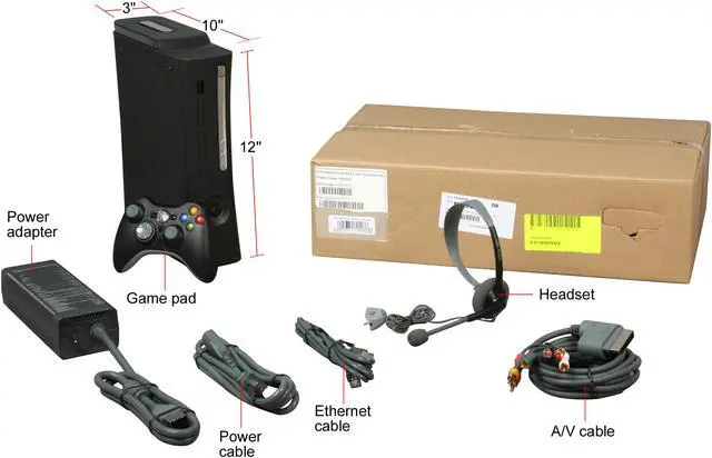 Alt view image 8 of 8 - Microsoft Xbox 360 Elite 120GB Black complete set w/ headset