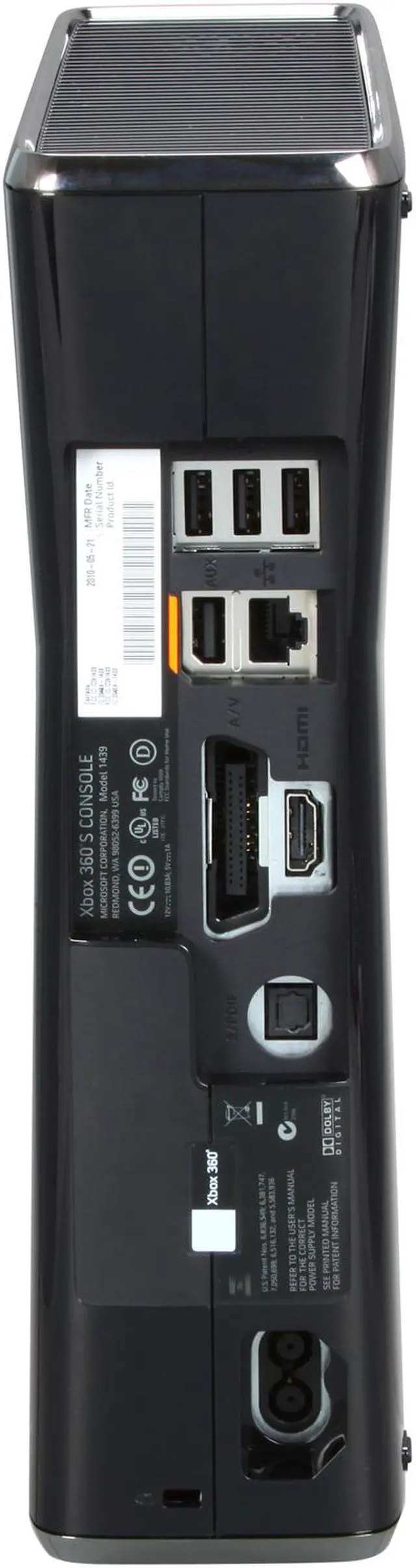 Alt view image 4 of 7 - Microsoft Xbox 360  (New Design) 250 GB Hard Drive Black