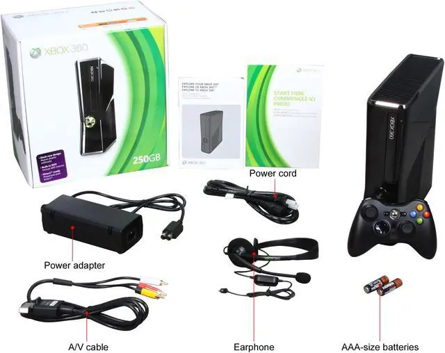 Alt view image 7 of 7 - Microsoft Xbox 360  (New Design) 250 GB Hard Drive Black