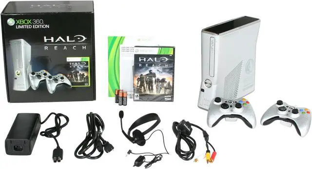 Alt view image 6 of 6 - Microsoft Halo Reach Xbox 360 Limited Edition Bundle 250 GB HD Silver