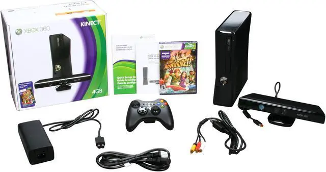 Alt view image 9 of 9 - Microsoft Xbox 360 Kinect Bundle 4 GB Black