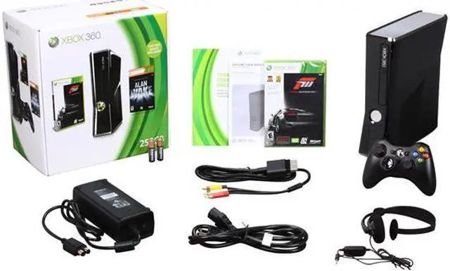 Alt view image 6 of 6 - Microsoft Xbox 360 Forza 3/Alan Wake 250 GB Holiday Bundle Black