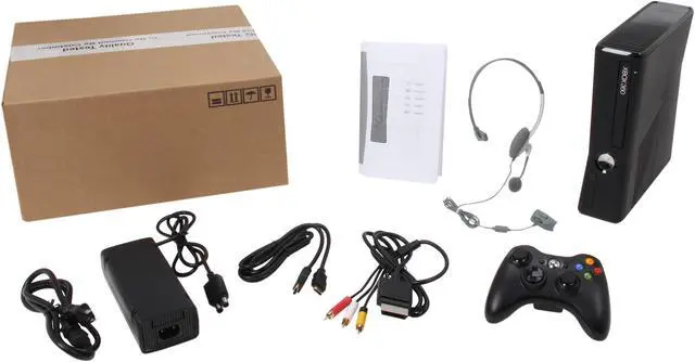 Alt view image 7 of 7 - Microsoft Xbox 360 Slim 4GB internal flash memory Black