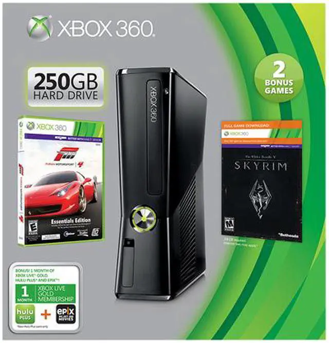 Alt view image 2 of 2 - Microsoft XBOX 360 Holiday Bundle w/Skyrim & Forza 4 250 GB Hard Drive