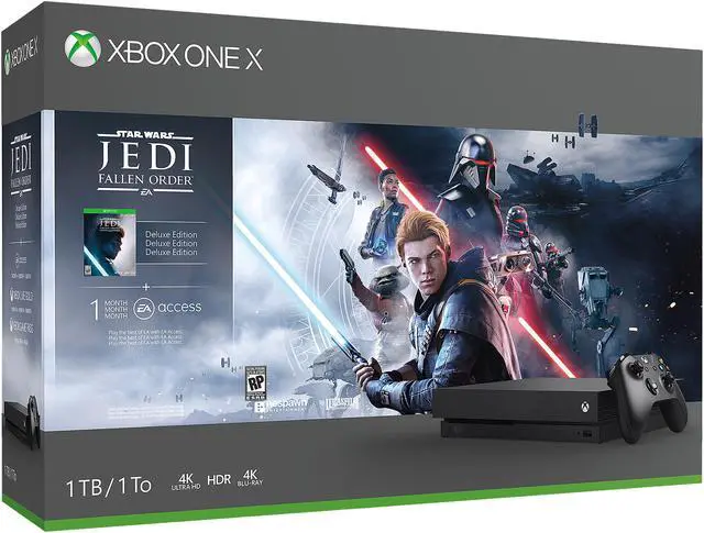 Alt view image 2 of 4 - Microsoft Xbox One X 1TB Star Wars Jedi: Fallen Order Bundle - Black