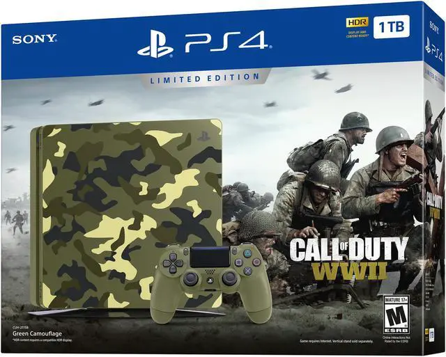 Alt view image 3 of 7 - PlayStation 4 Slim 1TB Console - Call of Duty WWII Limited Edition