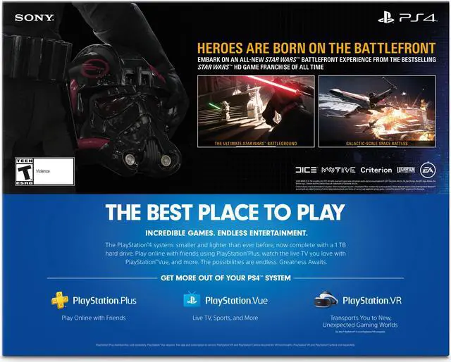 Alt view image 3 of 3 - PlayStation 4 Slim 1TB Console - Star Wars Battlefront II Bundle