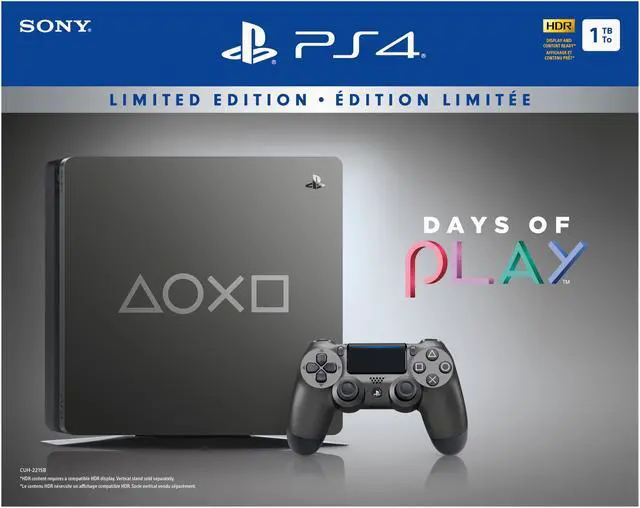 Alt view image 7 of 7 - PlayStation 4 Slim 1TB Days of Play Limited Edition Console - Steel Grey