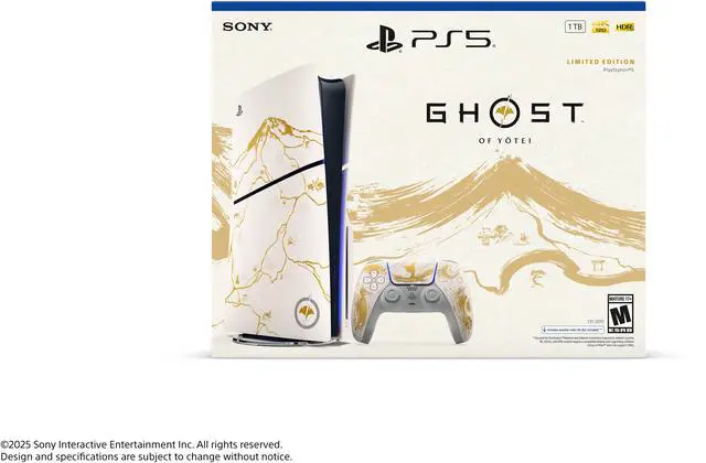 Alt view image 3 of 7 - PlayStation®5 Console – Ghost of Yotei Gold Limited Edition Bundle