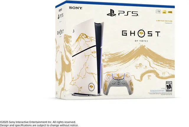 Alt view image 2 of 7 - PlayStation®5 Console – Ghost of Yotei Gold Limited Edition Bundle