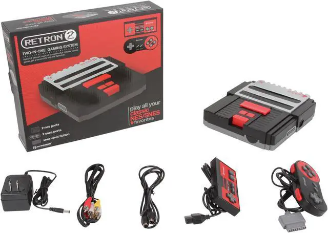 Alt view image 10 of 10 - Hyperkin SNES/NES RetroN 2 Gaming Console (Black)