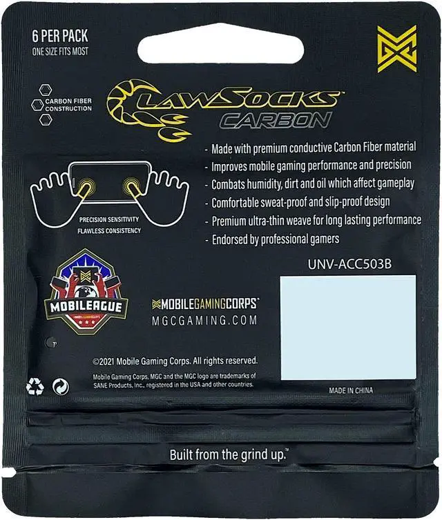 Alt view image 3 of 5 - Mobile Gaming Corps ClawSocks Carbon Mobile Gaming Finger Sleeves (6PCS)