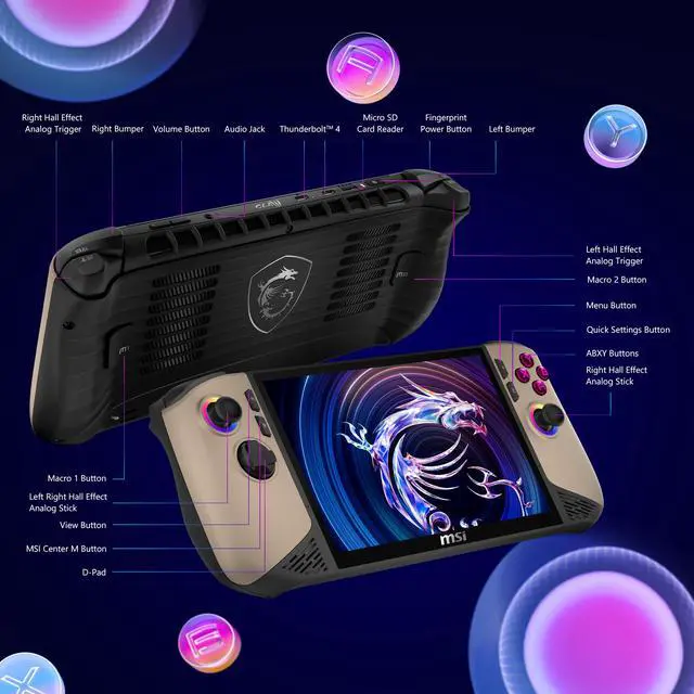 Alt view image 9 of 10 - Claw 8 AI+ A2VM-001US Handheld Portable Gaming