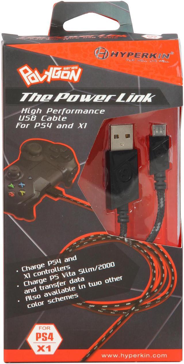 Power Link Braided Micro USB Charge Cable (Black/ Gray) - Hyperkin Store