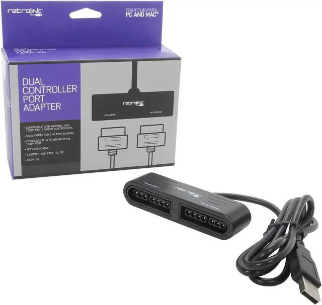 Alt view image 4 of 4 - Retro-Link SNES -Controller to PC/MAC USB Adapter - Dual Port