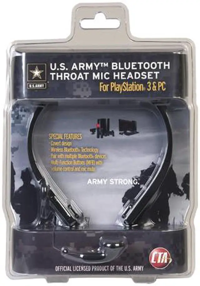 Alt view image 3 of 3 - CTA Digital U.S. Army Bluetooth Throat Mic Headset for PlayStation 3 & PC