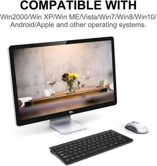 Alt view image 6 of 6 - Wireless Keyboard for Computer Keyboard Wireless Mini USB for PC Laptop Ergonomic Keycaps Noiseless keyboard Silent Keyboards