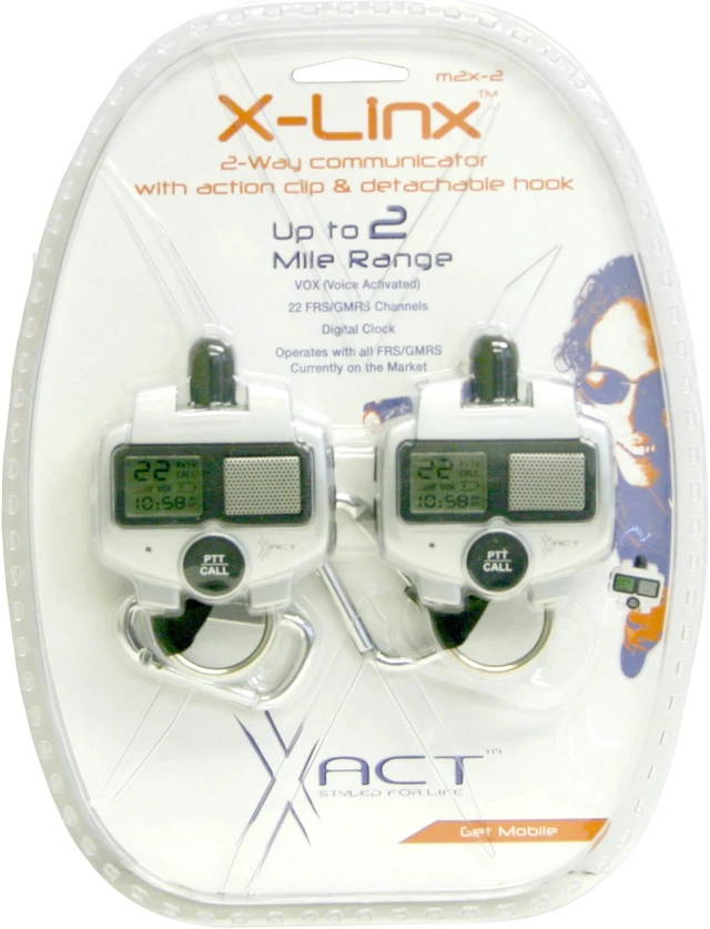 XACT M2X-2 X-Linx 2 way digital stop watch GMRS/FRS Radios with VOX ...