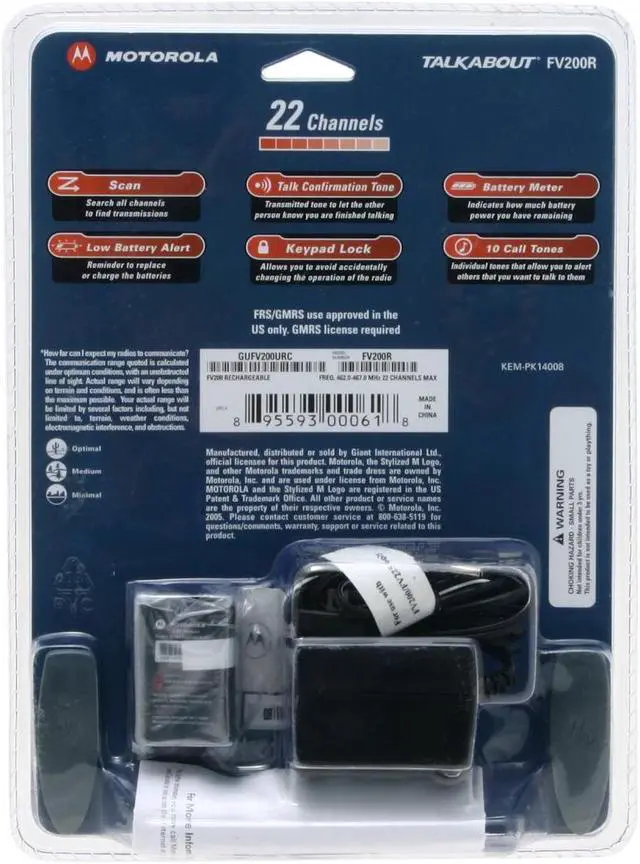 Alt view image 2 of 3 - MOTOROLA FV200R Talkabout Two-Way Radio