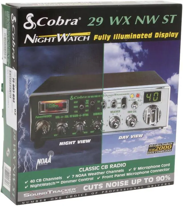 Alt view image 6 of 6 - Cobra 29-WXNWST Classic, fully featured with SoundTracker, Nightwatch illuminated front panel