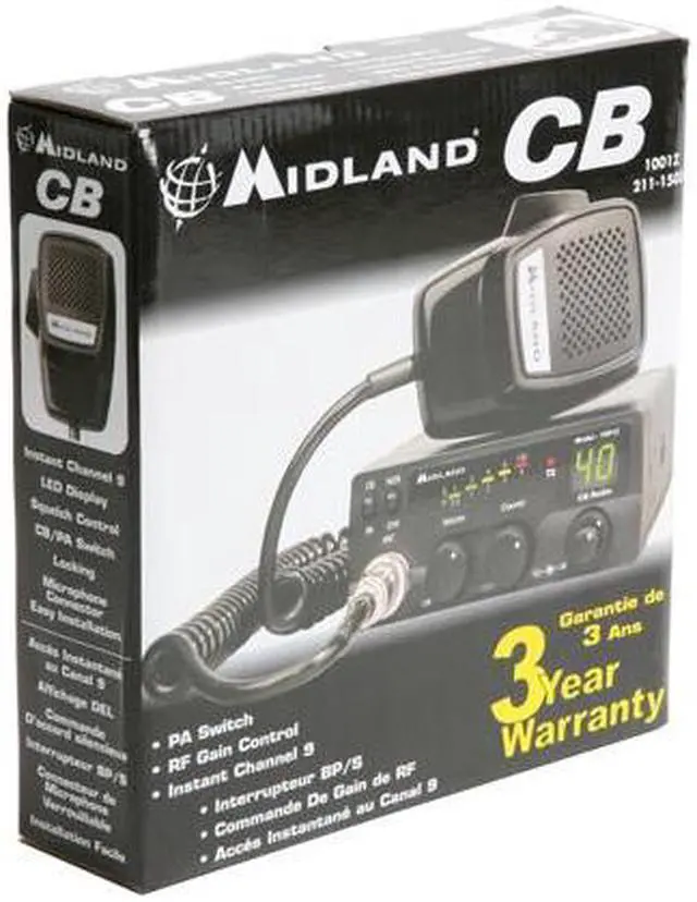 Alt view image 11 of 11 - MIDLAND 1001Z 40 Channel CB Radio With 4-Watt Output Power and Instant Channel 9