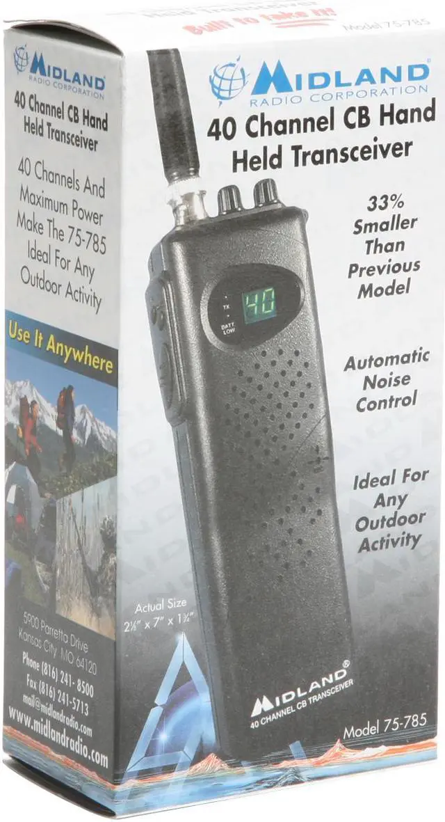 Alt view image 6 of 6 - Midland 40 Channel Portable Durable Handheld CB Radio 75-785