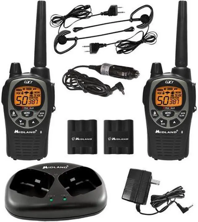 Alt view image 2 of 2 - Midland GXT1000 GMRS Walkie Talkie 2 Pack - Up to 36 Mile Two-Way Radio, Black