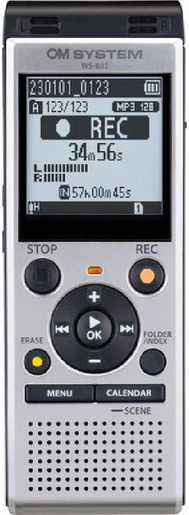 Alt view image 2 of 4 - Olympus OM SYSTEM WS-882 Digital Voice Recorder (Silver & Black)