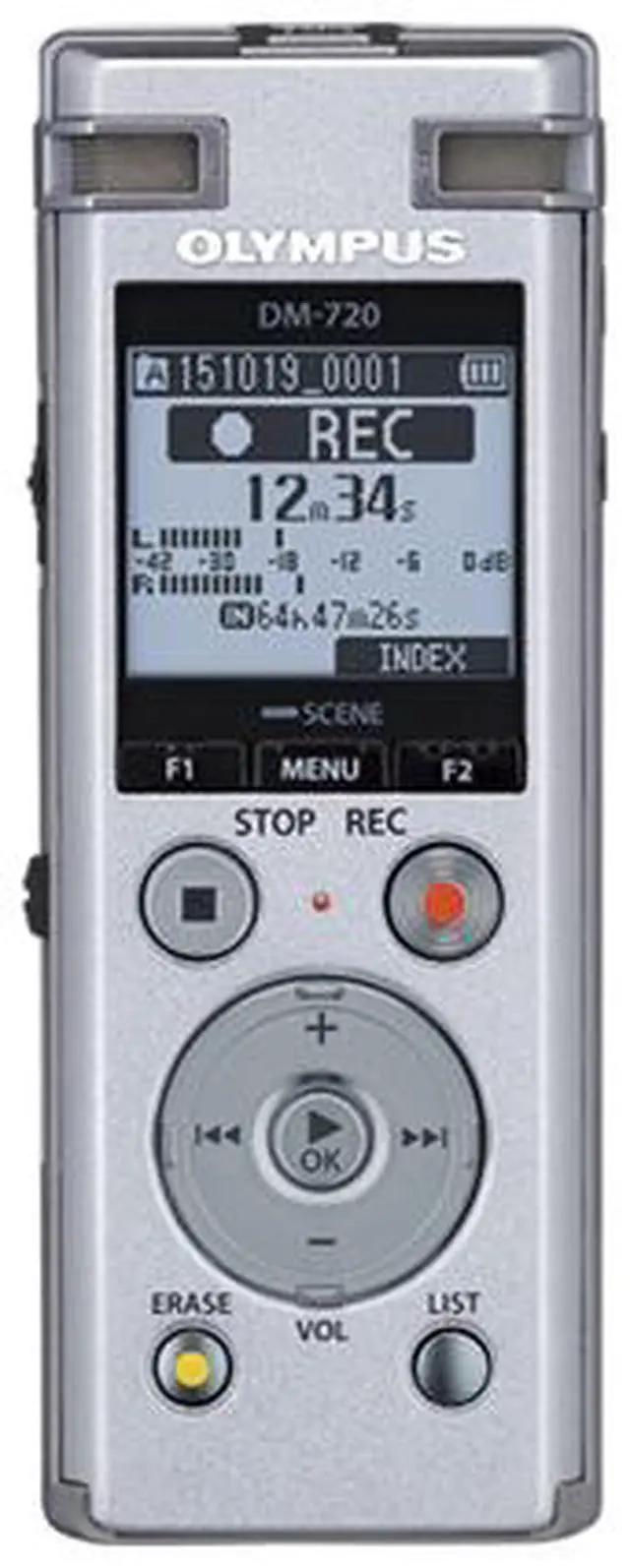 Alt view image 2 of 10 - Olympus DM-720 4GB Digital Voice Recorder
