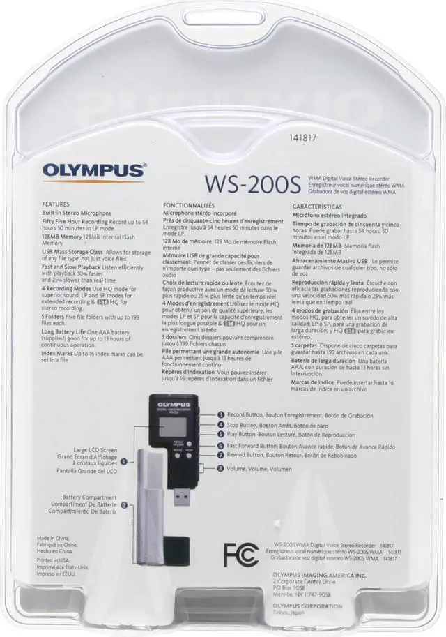 Alt view image 4 of 4 - OLYMPUS WS-200S USB2.0 PC Interface Digital Voice Recorder Up to 55 Hours of recording time
