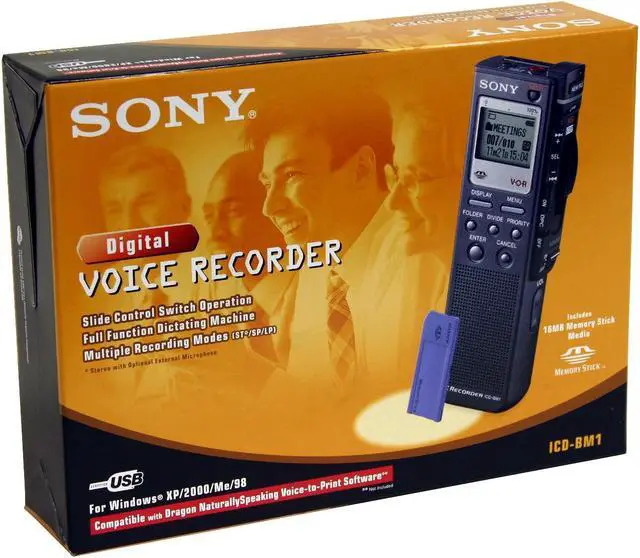 Alt view image 7 of 7 - SONY ICD-BM1 Memory Stick Media Digital Voice Recorder (Black)