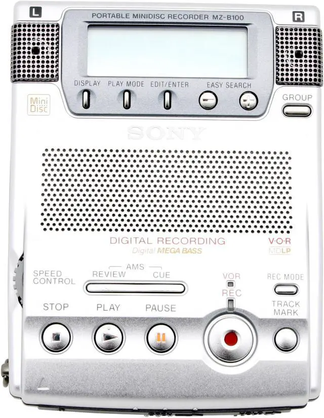 Alt view image 2 of 9 - SONY MZ-B100 Silver Color Portable MiniDisc Recorder