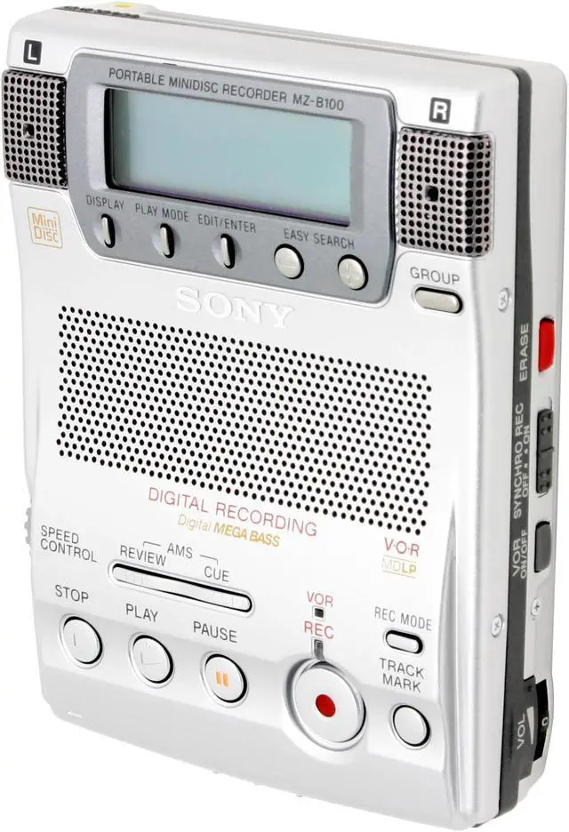 Alt view image 3 of 9 - SONY MZ-B100 Silver Color Portable MiniDisc Recorder