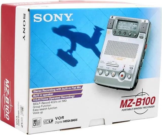 Alt view image 9 of 9 - SONY MZ-B100 Silver Color Portable MiniDisc Recorder