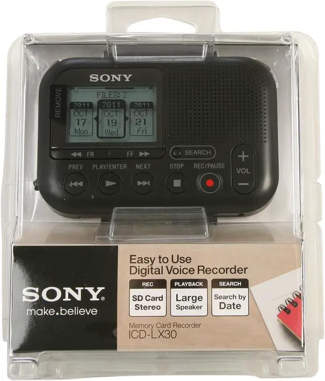 Alt view image 7 of 7 - SONY ICD-LX30 Digital Flash Memory Voice Recorder