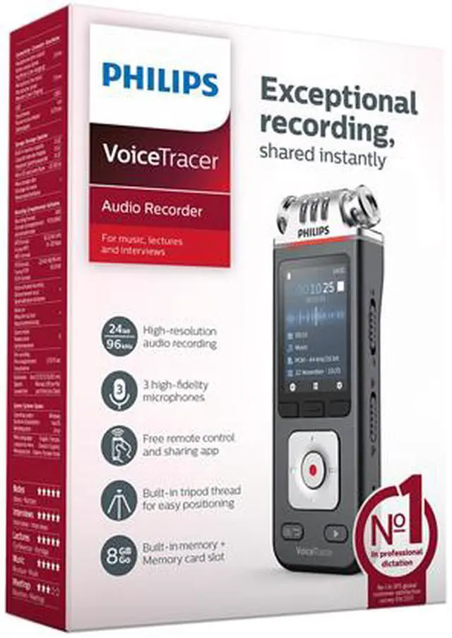 Alt view image 6 of 6 - Philips DVT6110 VoiceTracer Audio Recorder