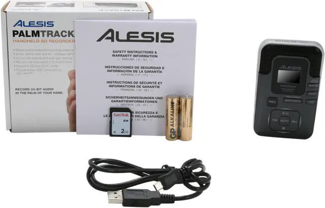 Alt view image 6 of 6 - Alesis PalmTrack Handheld Mini USB PC Interface SD Digital Voice Recorder