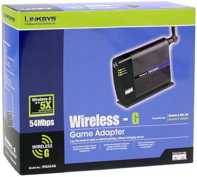 Alt view image 4 of 4 - Linksys WGA54G Wireless-G Game Adapter IEEE 802.11b/g Ethernet Port Up to 54Mbps Wireless Data Rates