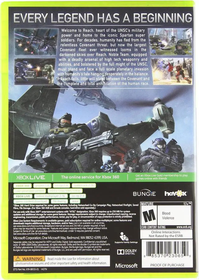 Alt view image 2 of 7 - Halo: Reach Xbox 360 Game