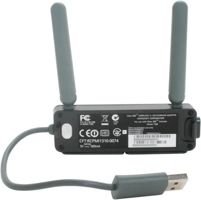 Alt view image 3 of 4 - Microsoft Xbox 360 Black Wireless Network Adapter N