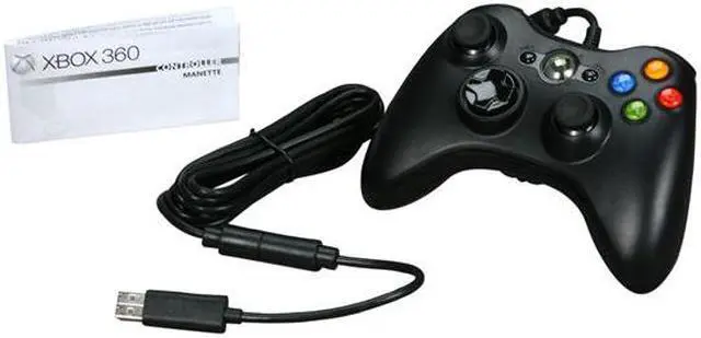 Alt view image 6 of 6 - Xbox 360 Wired Controller Black/Glossy Black