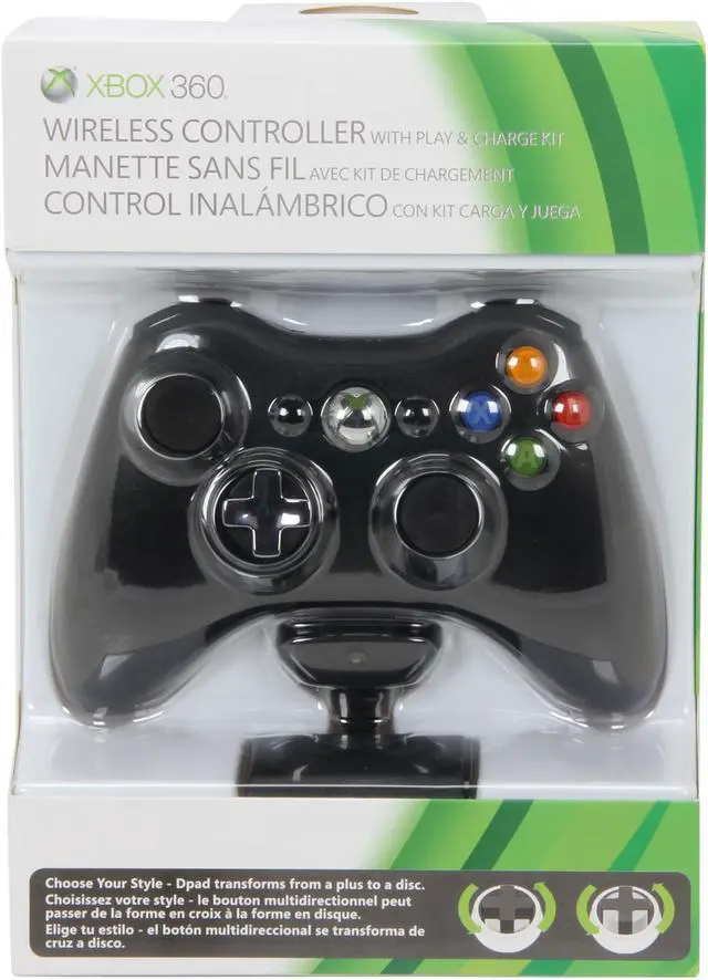 Alt view image 5 of 5 - Xbox 360 Wireless Controller with Play & Charge Kit Black