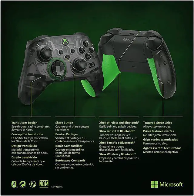 Alt view image 6 of 6 - Xbox Wireless Controller - 20th Anniversary Special Edition for Xbox Series X|S, PC