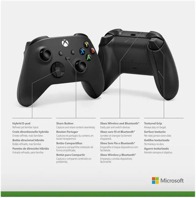 Alt view image 3 of 3 - Xbox Wireless Controller - Carbon Black for Xbox Series X|S, Xbox One, and Windows Devices